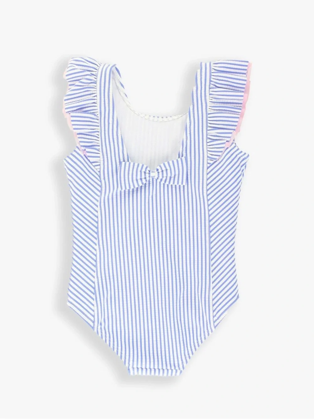 Seersucker Waterfall One Piece Swimsuit Size 8 ~ Ruffle Butts